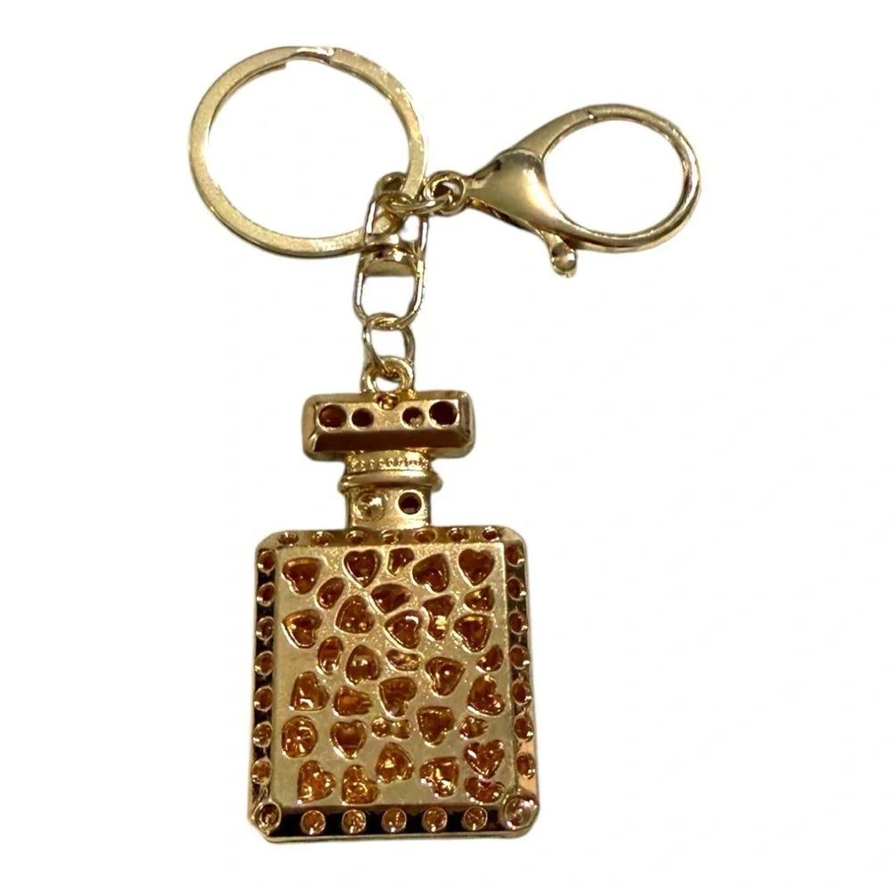 Gold Parfum No. 5 Inspired Keychain / Bag Charm – Rhinestone Bling